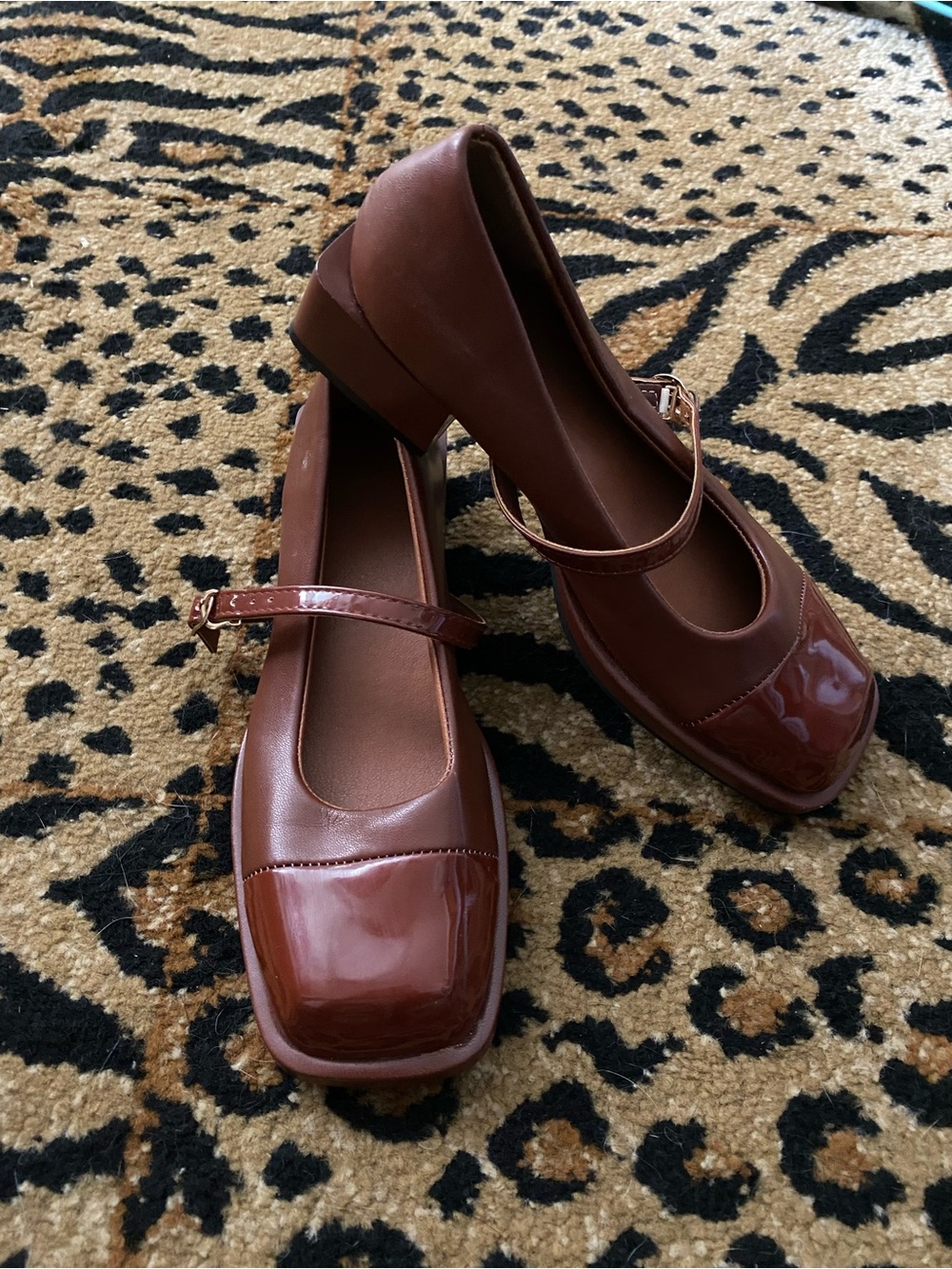 Classic Mary Jane Flats in Brown